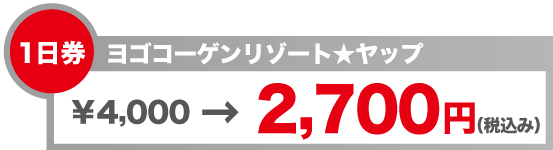 リフト券　ヨゴコーゲンヤップ