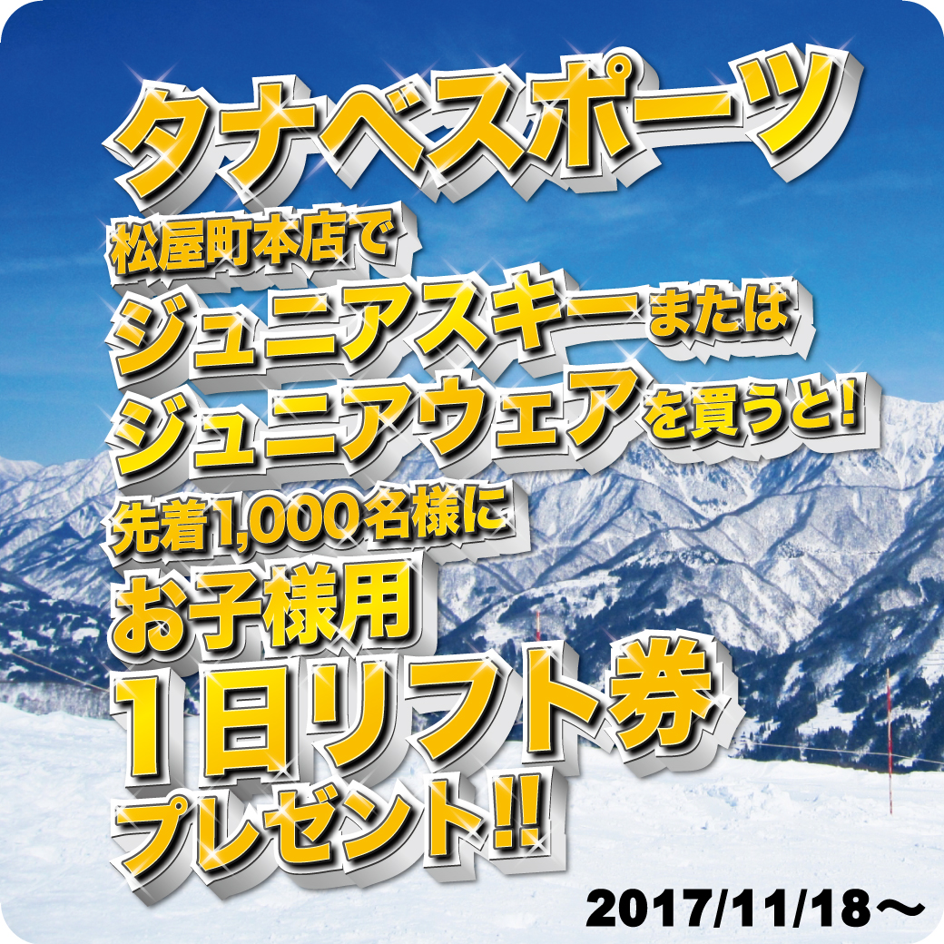 箱館山スキー場　国境高原スノーパーク　今庄365スキー場　など　リフト券2枚