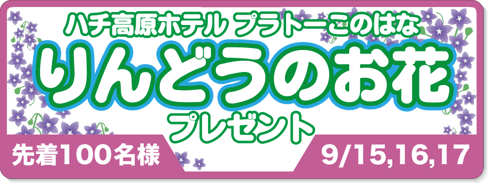 リンドウのお花プレゼント9/16,17,18