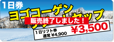 1日リフト券 施し 余呉高原リゾート、ヤップ